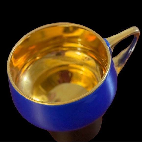 Karlskrona Kvalitini Porcelain Gloria Tea Cup, Blue, Gold - Picture 3 of 4
